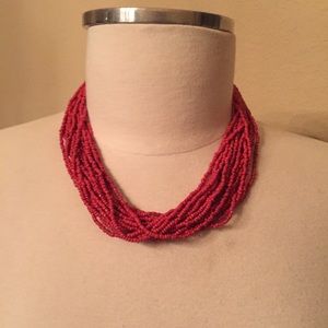 COPY - Multi strand dark rust red necklace